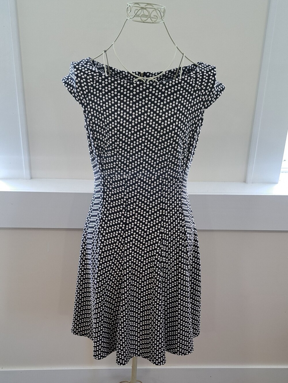 Danny & Nicole Black & White Polka Dot Sundress Mobwife Coquette Retro Size 8.